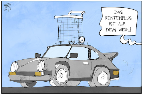 Cartoon: Rentenplus (medium) by Kostas Koufogiorgos tagged karikatur,koufogiorgos,illustration,cartoon,rentenplus,altersarmut,porsche,flaschensammler,rentenerhöhung,karikatur,koufogiorgos,illustration,cartoon,rentenplus,altersarmut,porsche,flaschensammler,rentenerhöhung