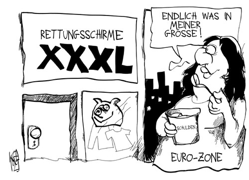 Cartoon: Rettungsschirm XXXL (medium) by Kostas Koufogiorgos tagged esm,europa,euro,schulden,krise,xxxl,defizit,hebel,geld,wirtschaft,karikatur,kostas,koufogiorgos,esm,europa,euro,schulden,krise,xxxl,defizit,hebel,geld,wirtschaft,karikatur,kostas,koufogiorgos