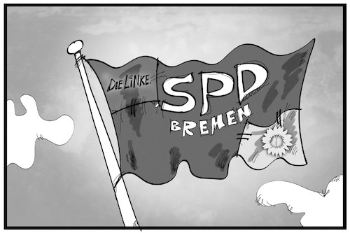 Cartoon: Rot-grün-rot in Bremen (medium) by Kostas Koufogiorgos tagged karikatur,koufogiorgos,illustration,cartoon,bremen,rot,gruen,fahne,spd,sozialdemokraten,partei,regierung,senat,karikatur,koufogiorgos,illustration,cartoon,bremen,rot,gruen,fahne,spd,sozialdemokraten,partei,regierung,senat