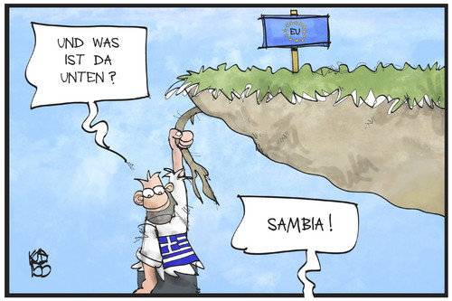 Cartoon: Sambia-Option (medium) by Kostas Koufogiorgos tagged karikatur,koufogiorgos,cartoon,illustration,sambia,option,griechenland,abhang,eu,europa,absturz,wirtschaft,politik,krise,iwf,karikatur,koufogiorgos,cartoon,illustration,sambia,option,griechenland,abhang,eu,europa,absturz,wirtschaft,politik,krise,iwf