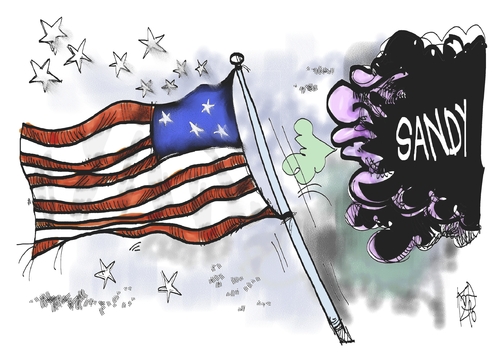 Cartoon: Sandy (medium) by Kostas Koufogiorgos tagged flagge,sandy,hurrikan,sturm,usa,stripes,stars,koufogiorgos,kostas,karikatur,wetter,klima,sandy,flagge,stars,stripes,usa,sturm,hurrikan,klima,wetter,karikatur,kostas,koufogiorgos