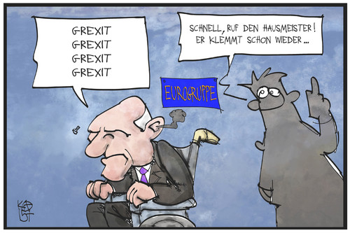 Cartoon: Schäubles Grexit (medium) by Kostas Koufogiorgos tagged karikatur,koufogiorgos,illustration,cartoon,schäuble,grexit,technik,roboter,defekt,hausmeister,europa,eurozone,griechenland,schuldenkrise,streit,politik,karikatur,koufogiorgos,illustration,cartoon,schäuble,grexit,technik,roboter,defekt,hausmeister,europa,eurozone,griechenland,schuldenkrise,streit,politik