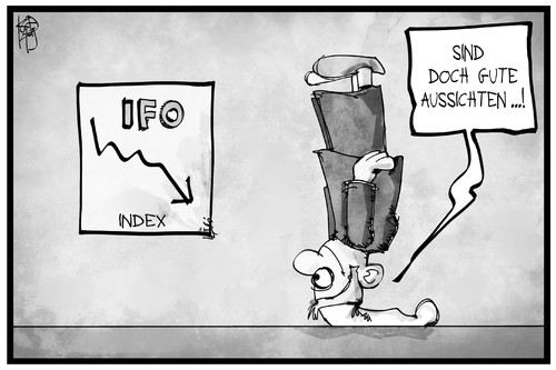 Cartoon: Ifo-Index (medium) by Kostas Koufogiorgos tagged geschäftsklimaindex,perspektive,michel,fall,kurve,wirtschaft,index,ifo,cartoon,illustration,koufogiorgos,karikatur,karikatur,koufogiorgos,illustration,cartoon,is,islamischer,staat,wuppertal,scharia,luftwaffe,krieg,militär,flugzeug,ballon,steinschleuder,terrorismus,angriff,politik