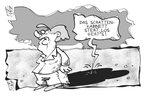 Cartoon: Schattenkabinett (medium) by Kostas Koufogiorgos tagged schattenkabinett,spd,koufogiorgos,karikatur,bundestagswahl,wahl,merkel,spd,schattenkabinett,merkel,wahl,bundestagswahl,karikatur,koufogiorgos