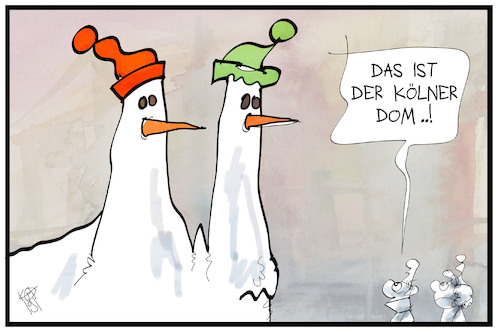 Cartoon: Schnee in Köln (medium) by Kostas Koufogiorgos tagged karikatur,koufogiorgos,illustration,cartoon,schnee,köln,dom,sehenswürdigkeit,sightseeing,winter,wetter,nrw,karikatur,koufogiorgos,illustration,cartoon,schnee,köln,dom,sehenswürdigkeit,sightseeing,winter,wetter,nrw