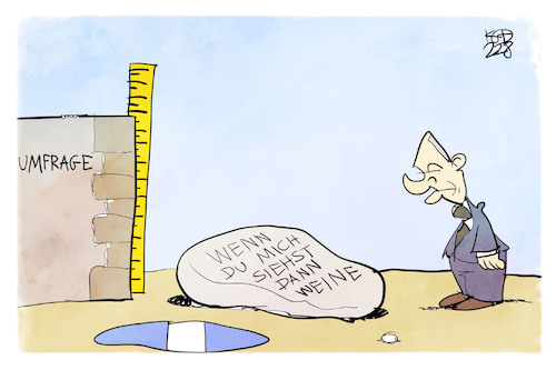 Cartoon: Scholz im Umfragetief (medium) by Kostas Koufogiorgos tagged karikatur,koufogiorgos,umfragetief,hungersteine,scholz,regierung,niedrigwasser,karikatur,koufogiorgos,umfragetief,hungersteine,scholz,regierung,niedrigwasser