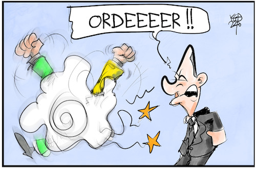 Cartoon: Scholzens Machtwort (medium) by Kostas Koufogiorgos tagged karikatur,koufogiorgos,richtlinienkompetenz,scholz,order,streit,grüne,fdp,karikatur,koufogiorgos,richtlinienkompetenz,scholz,order,streit,grüne,fdp