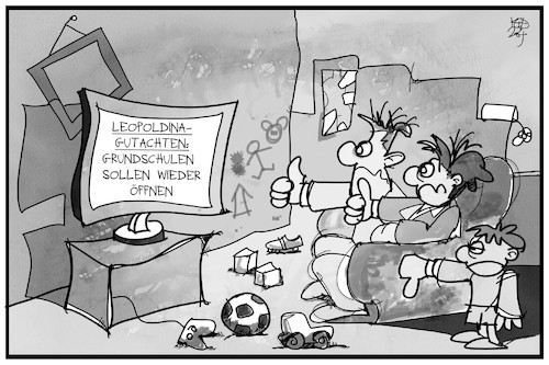 Cartoon: Schulöffnung (medium) by Kostas Koufogiorgos tagged karikatur,koufogiorgos,illustration,cartoon,schule,homeschooling,kind,eltern,quarantäne,bildung,leopoldina,bericht,corona,krise,pandemie,chaos,familie,karikatur,koufogiorgos,illustration,cartoon,schule,homeschooling,kind,eltern,quarantäne,bildung,leopoldina,bericht,corona,krise,pandemie,chaos,familie