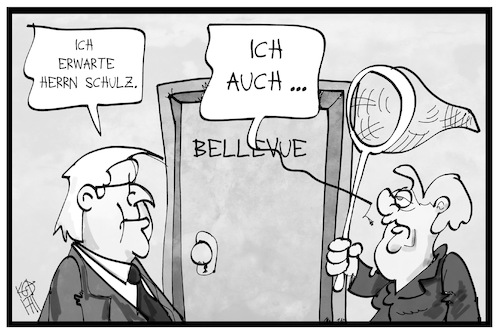 Cartoon: Schulz bei Steinmeier (medium) by Kostas Koufogiorgos tagged karikatur,koufogiorgos,illustration,cartoon,schulz,steinmeier,bundespräsident,merkel,spd,groko,fangen,bellevue,politik,karikatur,koufogiorgos,illustration,cartoon,schulz,steinmeier,bundespräsident,merkel,spd,groko,fangen,bellevue,politik