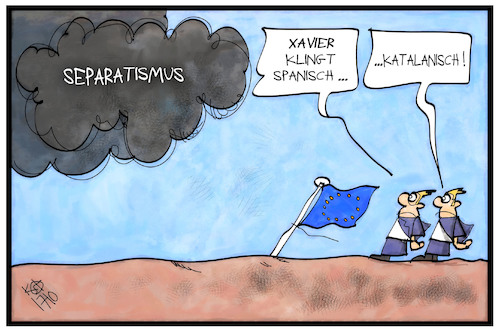 Cartoon: Separatismus (medium) by Kostas Koufogiorgos tagged karikatur,koufogiorgos,illustration,cartoon,xavier,europa,spanien,katalonien,spanisch,katalanisch,sturm,wetter,karikatur,koufogiorgos,illustration,cartoon,xavier,europa,spanien,katalonien,spanisch,katalanisch,sturm,wetter