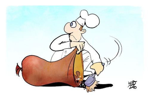 Cartoon: Separatorenfleisch (medium) by Kostas Koufogiorgos tagged fleisch,wurst,koufogiorgos,abfall,metzger,karikatur,fleischer,fleisch,wurst,koufogiorgos,abfall,metzger