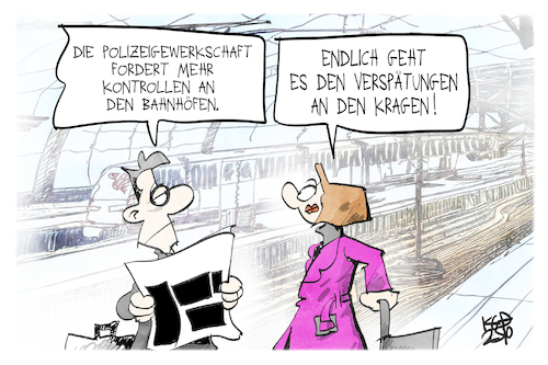 Cartoon: Sichere Bahnhöfe (medium) by Kostas Koufogiorgos tagged karikatur,koufogiorgos,bahnhof,sicherheit,karikatur,koufogiorgos,bahnhof,sicherheit