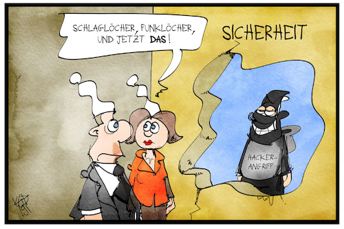 Cartoon: Sicherheitslöcher (medium) by Kostas Koufogiorgos tagged karikatur,koufogiorgos,illustration,cartoon,politik,sicherheit,cyber,kriminalität,loch,funkloch,hacker,karikatur,koufogiorgos,illustration,cartoon,politik,sicherheit,cyber,kriminalität,loch,funkloch,hacker