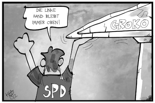 Cartoon: Sie SPD stützt die Groko (medium) by Kostas Koufogiorgos tagged karikatur,koufogiorgos,illustration,cartoon,spd,sozialdemokraten,groko,stütze,links,partei,regierung,koalition,karikatur,koufogiorgos,illustration,cartoon,spd,sozialdemokraten,groko,stütze,links,partei,regierung,koalition