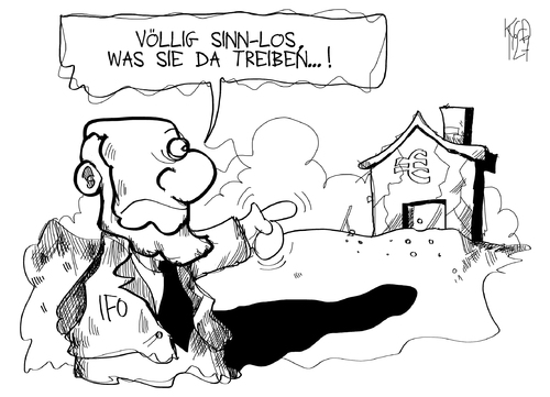 Cartoon: Sinn-los (medium) by Kostas Koufogiorgos tagged sinn,merkel,euro,schulden,krise,kritik,sinnlos,wirtschaft,ifo,karikatur,kostas,koufogiorgos,merkel,euro,schulden,krise,ifo