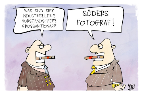 Cartoon: Söders Fotograf (medium) by Kostas Koufogiorgos tagged karikatur,koufogiorgos,söder,fotograf,reich,beruf,karikatur,koufogiorgos,söder,fotograf,reich,beruf