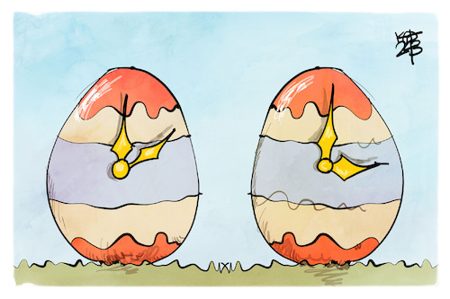 Cartoon: Sommerzeit (medium) by Kostas Koufogiorgos tagged karikatur,koufogiorgos,ostern,osterei,uhr,sommerzeit,umstellung,zeit,karikatur,koufogiorgos,ostern,osterei,uhr,sommerzeit,umstellung,zeit