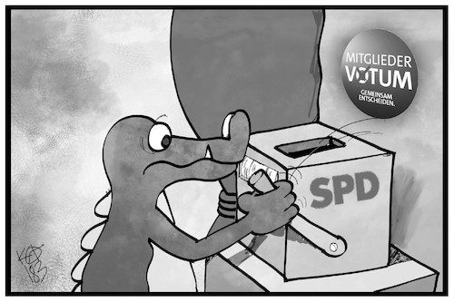 Cartoon: SPD-Mitgliederentscheid (medium) by Kostas Koufogiorgos tagged karikatur,koufogiorgos,illustration,cartoon,ja,nein,groko,spiel,grokodil,spd,mitgliederentscheid,demokratie,wahl,abstimmung,einarmiger,bandit,entscheidung,partei,sozialdemokratie,walurne,votum,karikatur,koufogiorgos,illustration,cartoon,ja,nein,groko,spiel,grokodil,spd,mitgliederentscheid,demokratie,wahl,abstimmung,einarmiger,bandit,entscheidung,partei,sozialdemokratie,walurne,votum