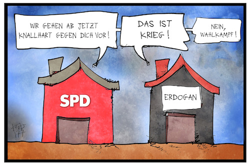 Cartoon: SPD-Wahlkampf (medium) by Kostas Koufogiorgos tagged karikatur,koufogiorgos,illustration,cartoon,spd,wahlkampf,erdogan,krieg,diplomatie,konflikt,tuerkei,partei,karikatur,koufogiorgos,illustration,cartoon,spd,wahlkampf,erdogan,krieg,diplomatie,konflikt,tuerkei,partei