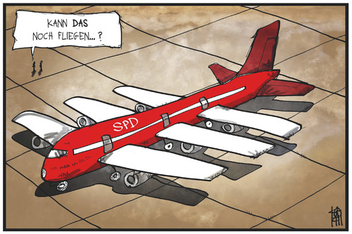 Cartoon: SPD (medium) by Kostas Koufogiorgos tagged karikatur,koufogiorgos,illustration,cartoon,spd,flügel,flugzeug,flügelkampf,partei,politik,karikatur,koufogiorgos,illustration,cartoon,spd,flügel,flugzeug,flügelkampf,partei,politik