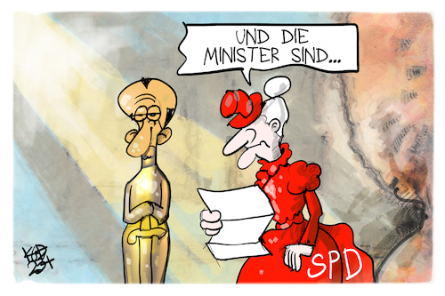 Cartoon: SPD (medium) by Kostas Koufogiorgos tagged karikatur,koufogiorgos,minister,tante,spd,oscar,merz,regierung,karikatur,koufogiorgos,minister,tante,spd,oscar,merz,regierung