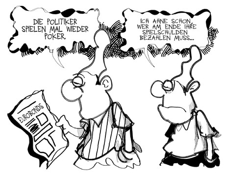 Cartoon: Spielschulden (medium) by Kostas Koufogiorgos tagged poker,schulden,spiel,eurobonds,michel,euro,krise,europa,politik,karikatur,kostas,koufogiorgos,poker,eurobonds,spiel