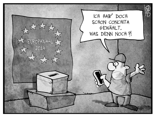 Cartoon: Start zur Europawahl (medium) by Kostas Koufogiorgos tagged karikatur,koufogiorgos,illustration,cartoon,europa,europawahl,conchita,esc,eurovision,abstimmung,wahlurne,wähler,bürger,politik,demokratie,karikatur,koufogiorgos,illustration,cartoon,europa,europawahl,conchita,esc,eurovision,abstimmung,wahlurne,wähler,bürger,politik,demokratie