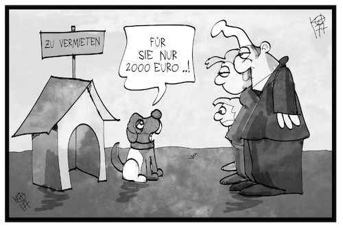 Cartoon: Steigende Mieten (medium) by Kostas Koufogiorgos tagged karikatur,koufogiorgos,illustration,cartoon,hundehütte,familie,michel,mittelschicht,miete,wucher,wohnung,preis,karikatur,koufogiorgos,illustration,cartoon,hundehütte,familie,michel,mittelschicht,miete,wucher,wohnung,preis