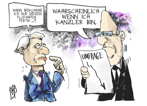 Cartoon: Steinbrück (medium) by Kostas Koufogiorgos tagged steinbrück,wowereit,ber,umfrage,spd,flughafen,eröffnung,kanzlerkandidat,wahl,karikatur,kostas,koufogiorgos,steinbrück,wowereit,ber,umfrage,spd,flughafen,eröffnung,kanzlerkandidat,wahl,karikatur,kostas,koufogiorgos