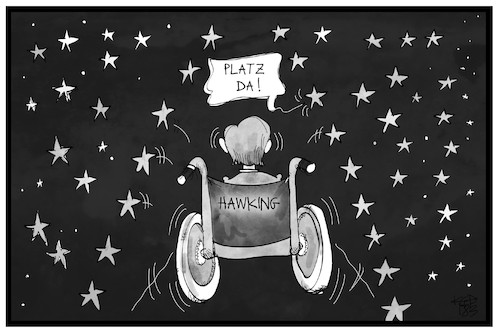 Cartoon: Stephen Hawking (medium) by Kostas Koufogiorgos tagged karikatur,koufogiorgos,illustration,cartonn,stephen,hawking,sterne,tod,himmel,physiker,astrophysiker,wissenschaft,karikatur,koufogiorgos,illustration,cartonn,stephen,hawking,sterne,tod,himmel,physiker,astrophysiker,wissenschaft