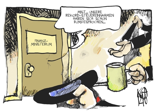 Cartoon: Steuereinnahmen (medium) by Kostas Koufogiorgos tagged steuer,einnahmen,schäuble,geld,kredit,euro,schulden,krise,wirtschaft,karikatur,kostas,koufogiorgos,steuer,einnahmen,schäuble,geld,kredit,euro,schulden,krise,wirtschaft,karikatur,kostas,koufogiorgos