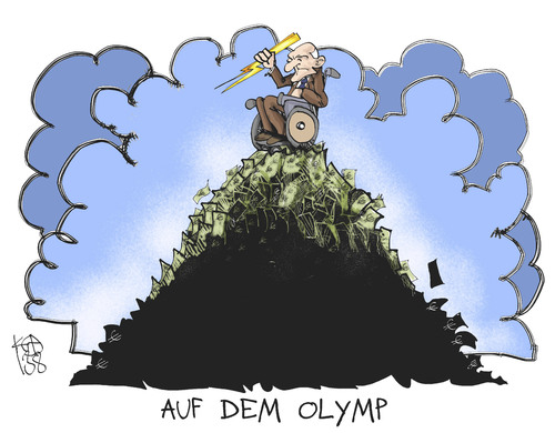 Cartoon: Steuergeld-Olymp (medium) by Kostas Koufogiorgos tagged schäuble,olymp,zeus,steuergeld,berg,griechenland,geld,wirtschaft,karikatur,koufogiorgos,schäuble,olymp,zeus,steuergeld,berg,griechenland,geld,wirtschaft,karikatur,koufogiorgos