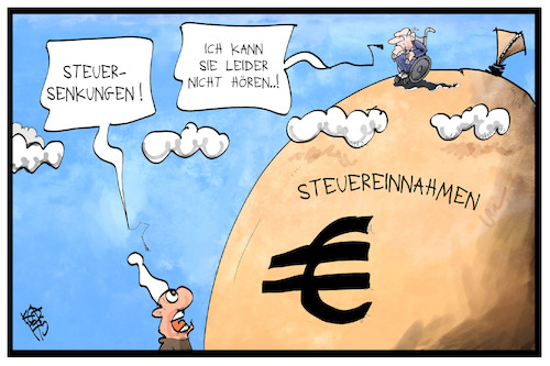 Cartoon: Steuersenkungen (medium) by Kostas Koufogiorgos tagged karikatur,koufogiorgos,illustration,cartoon,steuern,steuersenkung,schaeuble,geldsack,berg,michel,steuereinnahmen,steuerzahler,wirtschaft,karikatur,koufogiorgos,illustration,cartoon,steuern,steuersenkung,schaeuble,geldsack,berg,michel,steuereinnahmen,steuerzahler,wirtschaft