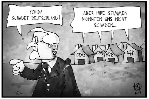 Cartoon: Stimmen der PEGIDA (medium) by Kostas Koufogiorgos tagged karikatur,koufogiorgos,illustration,cartoon,pegida,steinmeier,partei,spd,cdu,csu,afd,stimme,wahl,politik,deutschland,ansehen,karikatur,koufogiorgos,illustration,cartoon,pegida,steinmeier,partei,spd,cdu,csu,afd,stimme,wahl,politik,deutschland,ansehen