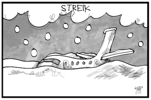 Cartoon: Streik am Flughafen (medium) by Kostas Koufogiorgos tagged karikatur,koufogiorgos,illustration,cartoon,flughafen,streik,sicherheitspersonal,arbeitskampf,schnee,winter,wetter,flugzeug,karikatur,koufogiorgos,illustration,cartoon,flughafen,streik,sicherheitspersonal,arbeitskampf,schnee,winter,wetter,flugzeug