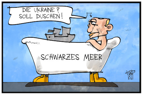 Cartoon: Streit im schwarzen Meer (medium) by Kostas Koufogiorgos tagged karikatur,koufogiorgos,illustration,cartoon,ukraine,russland,putin,meer,badewanne,dusche,krieg,konflikt,karikatur,koufogiorgos,illustration,cartoon,ukraine,russland,putin,meer,badewanne,dusche,krieg,konflikt