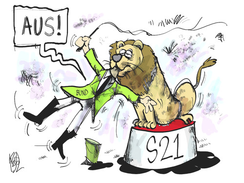 Cartoon: Stuttgart 21 (medium) by Kostas Koufogiorgos tagged stuttgart,21,kosten,explosion,zirkus,löwe,dompteur,geld,finanzierung,bahn,karikatur,kostas,koufogiorgos,stuttgart,21,kosten,explosion,zirkus,löwe,dompteur,geld,finanzierung,bahn,karikatur,kostas,koufogiorgos