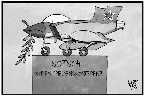 Cartoon: Syrien-Friedenskonferenz (medium) by Kostas Koufogiorgos tagged karikatur,koufogiorgos,illustration,cartoon,putin,russland,syrien,friedenskonferenz,friedenstaube,kampfjet,flugzeug,luftwaffe,sotschi,krieg,konflikt,karikatur,koufogiorgos,illustration,cartoon,putin,russland,syrien,friedenskonferenz,friedenstaube,kampfjet,flugzeug,luftwaffe,sotschi,krieg,konflikt