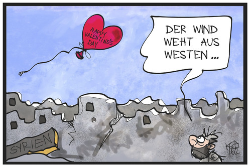 Cartoon: Syrien in Trümmern (medium) by Kostas Koufogiorgos tagged karikatur,koufogiorgos,illustration,cartoon,syrien,trümmer,valentinstag,krieg,westen,ballon,luftballon,wind,bombardierung,karikatur,koufogiorgos,illustration,cartoon,syrien,trümmer,valentinstag,krieg,westen,ballon,luftballon,wind,bombardierung