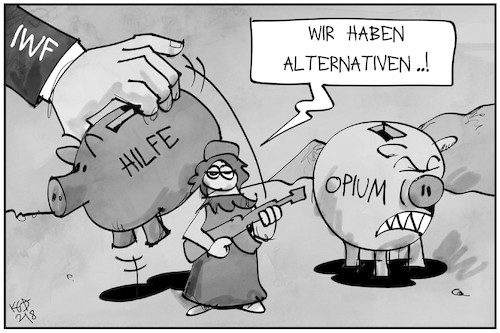 Cartoon: Taliban (medium) by Kostas Koufogiorgos tagged karikatur,koufogiorgos,illustration,cartoon,taliban,sparschwein,iwf,finanzen,geld,drogen,opium,karikatur,koufogiorgos,illustration,cartoon,taliban,sparschwein,iwf,finanzen,geld,drogen,opium