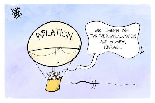 Cartoon: Tarifverhandlungen (medium) by Kostas Koufogiorgos tagged karikatur,koufogiorgos,inflation,tarifverhandlung,ballon,arbeit,lohn,gehalt,karikatur,koufogiorgos,inflation,tarifverhandlung,ballon,arbeit,lohn,gehalt