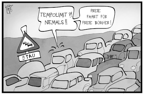 Cartoon: Tempolimit (medium) by Kostas Koufogiorgos tagged karikatur,koufogiorgos,illustration,cartoon,tempo,tempolimit,geschwindigkeit,begrenzung,auto,stau,verkehr,mobilität,autofahrer,strasse,autobahn,karikatur,koufogiorgos,illustration,cartoon,tempo,tempolimit,geschwindigkeit,begrenzung,auto,stau,verkehr,mobilität,autofahrer,strasse,autobahn