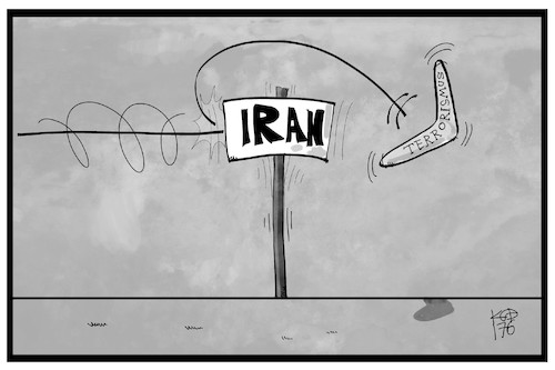 Cartoon: Terror im Iran (medium) by Kostas Koufogiorgos tagged karikatur,koufogiorgos,illustration,cartoon,terrorismus,boomerang,iran,khomeini,mausoleum,anschlag,karikatur,koufogiorgos,illustration,cartoon,terrorismus,boomerang,iran,khomeini,mausoleum,anschlag