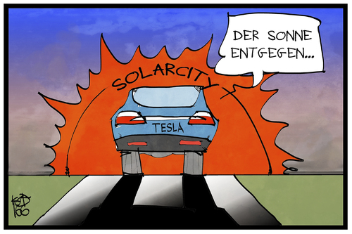 Cartoon: Tesla will SolarCity (medium) by Kostas Koufogiorgos tagged karikatur,koufogiorgos,illustration,cartoon,tesla,solarcity,strom,energie,konzern,ökostrom,solar,autobauer,sonne,sonnenenergie,firma,übernahme,wirtschaft,auto,fusion,karikatur,koufogiorgos,illustration,cartoon,tesla,solarcity,strom,energie,konzern,ökostrom,solar,autobauer,sonne,sonnenenergie,firma,übernahme,wirtschaft,auto,fusion