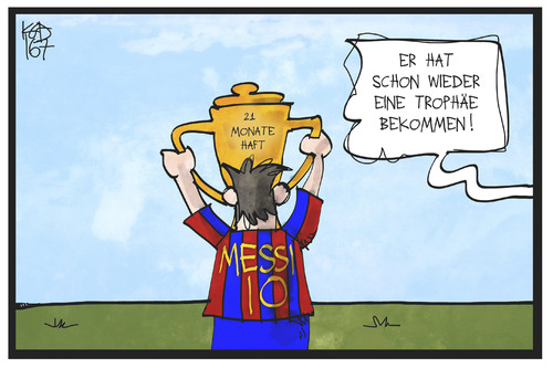 Trophäe für Messi