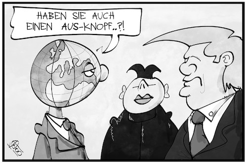 Trump und Kim und der Knopf Trump und Kim und der Knopf