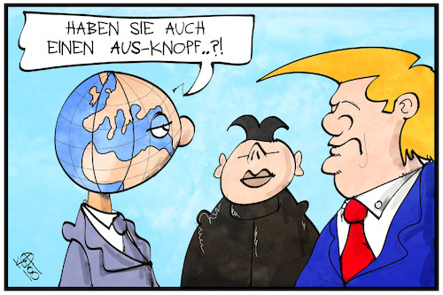 Cartoon: Trump  und Kim und der Knopf (medium) by Kostas Koufogiorgos tagged karikatur,koufogiorgos,illustration,cartoon,knopf,aus,welt,trump,kim,jong,un,abschalten,nordkorea,usa,drohung,streit,konflikt,und,karikatur,koufogiorgos,illustration,cartoon,knopf,aus,welt,trump,kim,jong,un,abschalten,nordkorea,usa,drohung,streit,konflikt