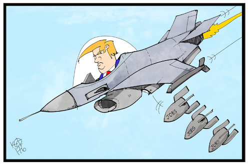 Cartoon: Trump bringt Jobs (medium) by Kostas Koufogiorgos tagged karikatur,koufogiorgos,illustration,cartoon,trump,jobs,waffen,waffendeal,saudi,arabien,flugzeug,wirtschaft,bombe,bombardierung,usa,karikatur,koufogiorgos,illustration,cartoon,trump,jobs,waffen,waffendeal,saudi,arabien,flugzeug,wirtschaft,bombe,bombardierung,usa