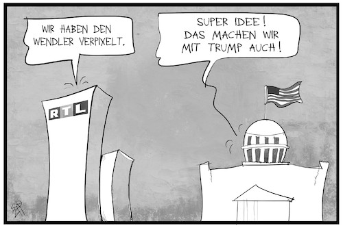 Cartoon: Trump und Wendler (medium) by Kostas Koufogiorgos tagged karikatur,koufogiorgos,illustration,cartoon,trump,wendler,verpixeln,usa,rtl,kapitol,impeachment,amtsenthebung,karikatur,koufogiorgos,illustration,cartoon,trump,wendler,verpixeln,usa,rtl,kapitol,impeachment,amtsenthebung