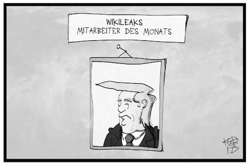 Cartoon: TrumpLeaks (medium) by Kostas Koufogiorgos tagged karikatur,koufogiorgos,illustration,cartoon,wikileaks,trump,mitarbeiter,geheimnis,verrat,usa,präsident,karikatur,koufogiorgos,illustration,cartoon,wikileaks,trump,mitarbeiter,geheimnis,verrat,usa,präsident